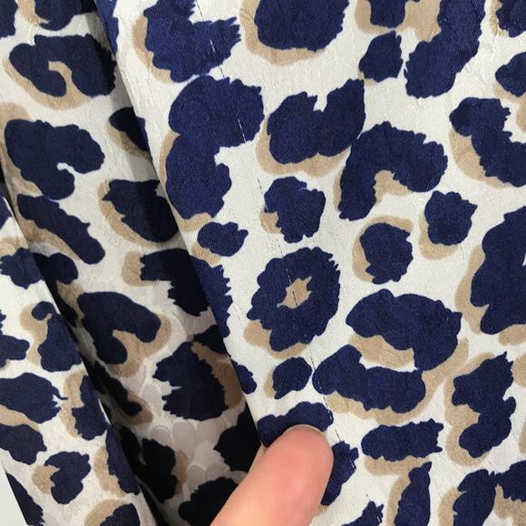 Vintage Eva Laurel Scarf Tie Neck Blouse 14 Leopard Print Long Sleeve Button Up - Picture 11 of 11